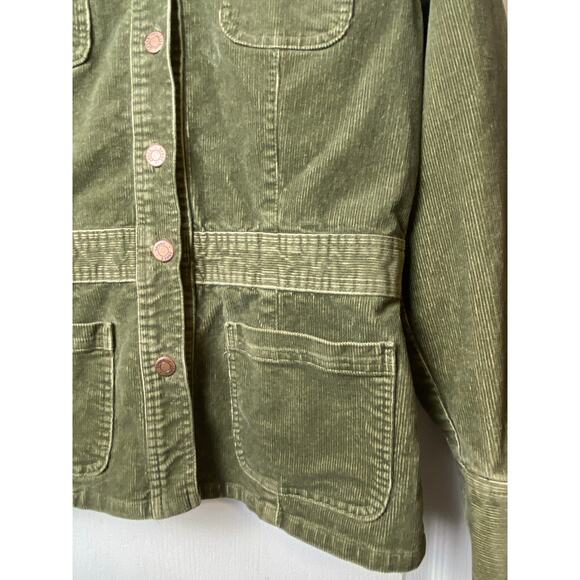 Jones Sport Green Corduroy Button Front Jacket Women's Size Large - Picture 4 of 8